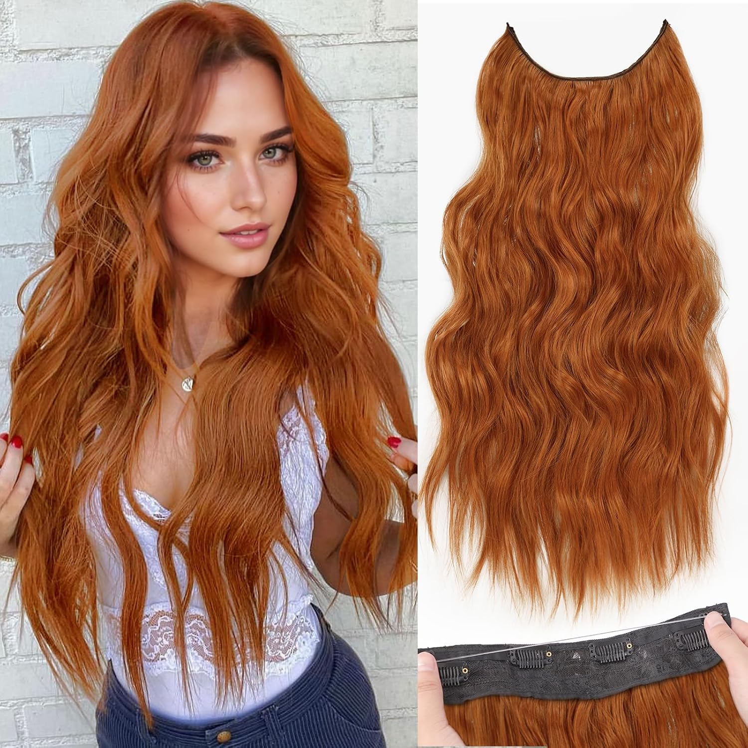Tippet Line - Extensions de cheveux synthétiques invisibles, postiche