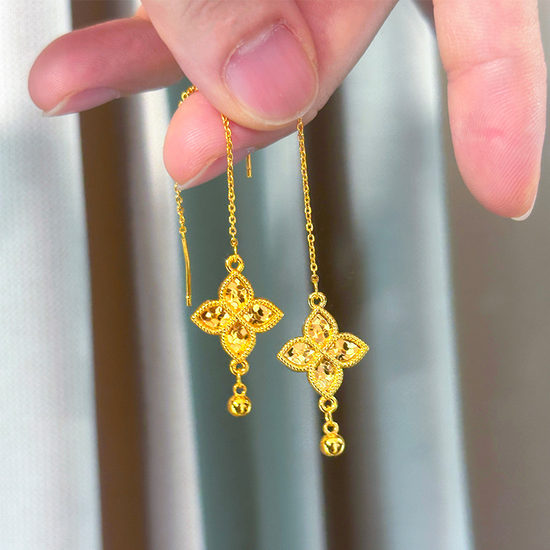 Freshwater Line - Boucles d'oreilles pendantes en or 18