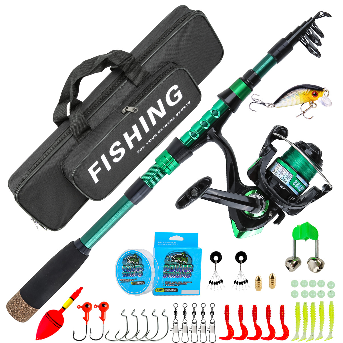 Fishing Line Box - Canne à pêche télescopique en fibre