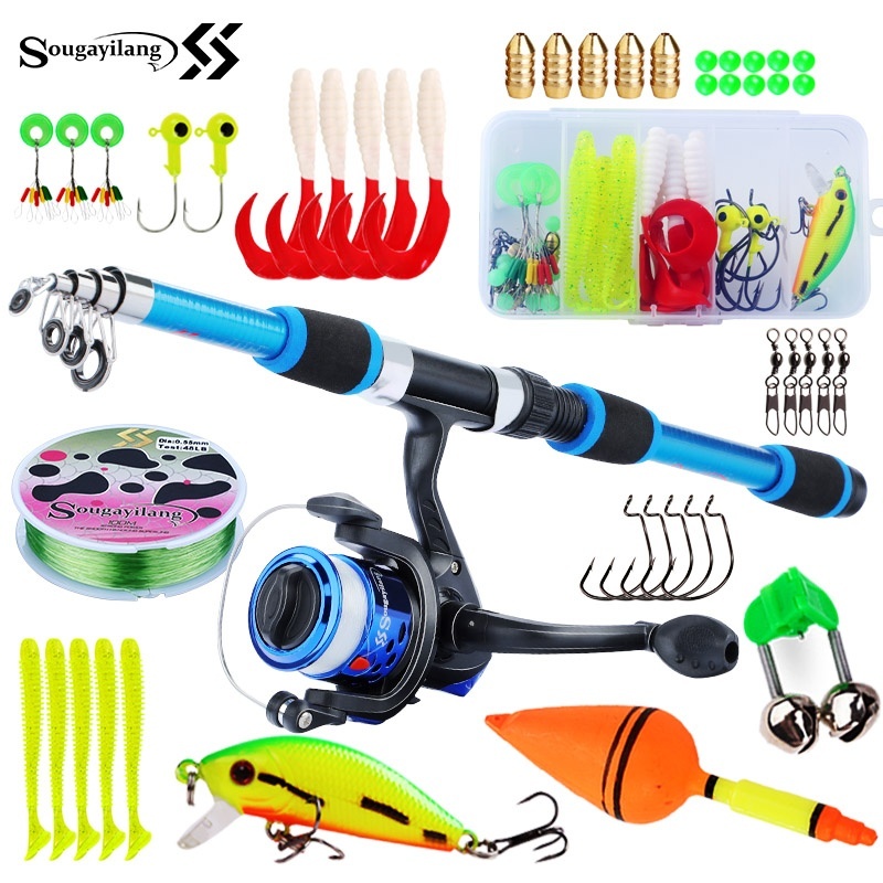 Fishing Line Spooler - Sougayilang-Ensemble complet de cannes à pêche