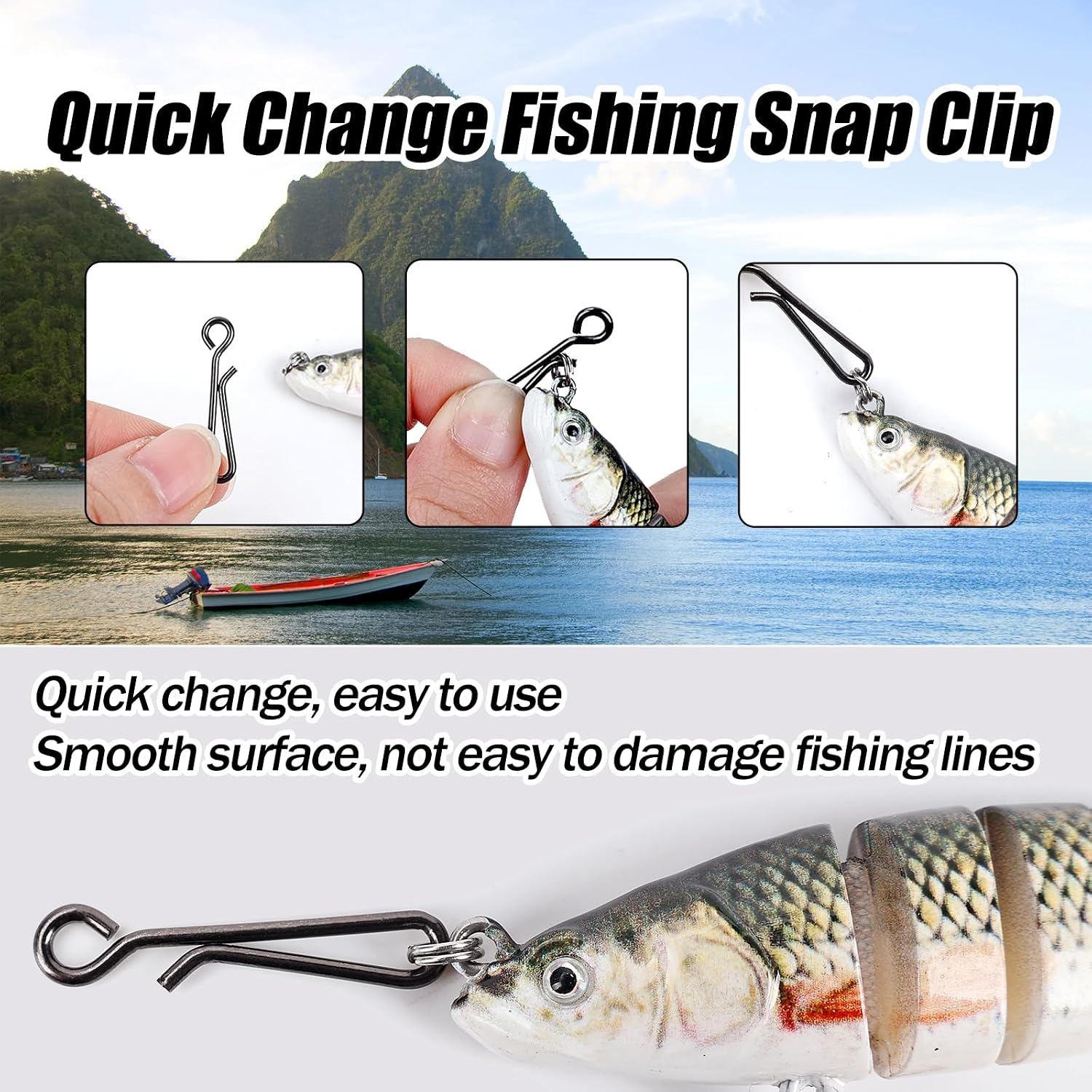 100 pièces de clips de pêche r - Saltwater Line avis et prix